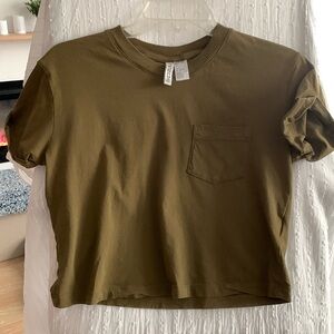 H & M Divided Crop Top Green, XS